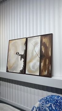 Haven Duo | El İşçiliği Dokulu Tablo 70x100 İkili
