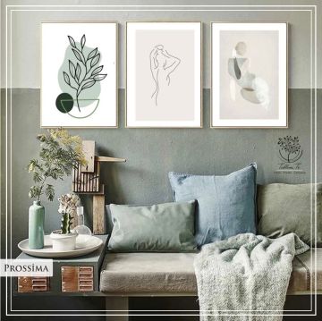 Prossima Üçlü Set Tablo Gold - 50x70 CM