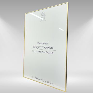 Gold Metal Çerçeveli Camlı Boş Çerçeve 70x100 CM - Tekli