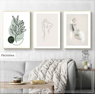 Prossima Üçlü Set Tablo Gümüş - 70x100 CM