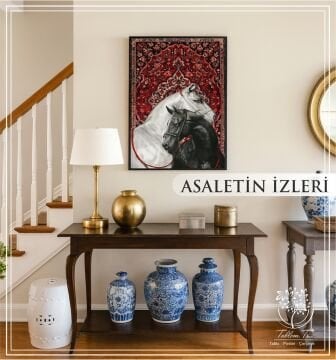 Dijital Baskılı Metal Çerçeceli Camlı Tekli Tablo - Asaletin İzleri