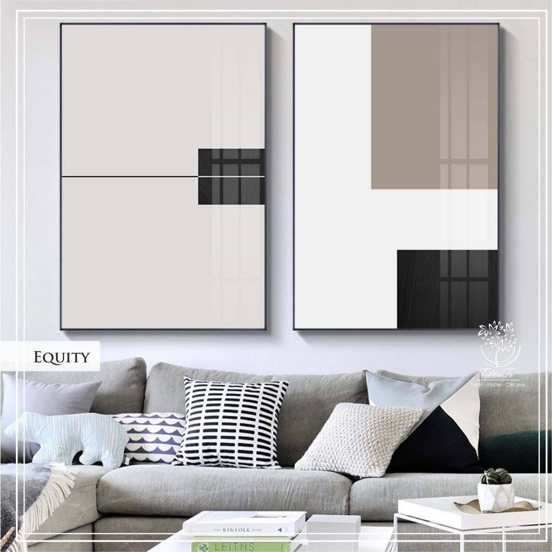 Equity İkili Set Tablo Gümüş - 30x40 CM