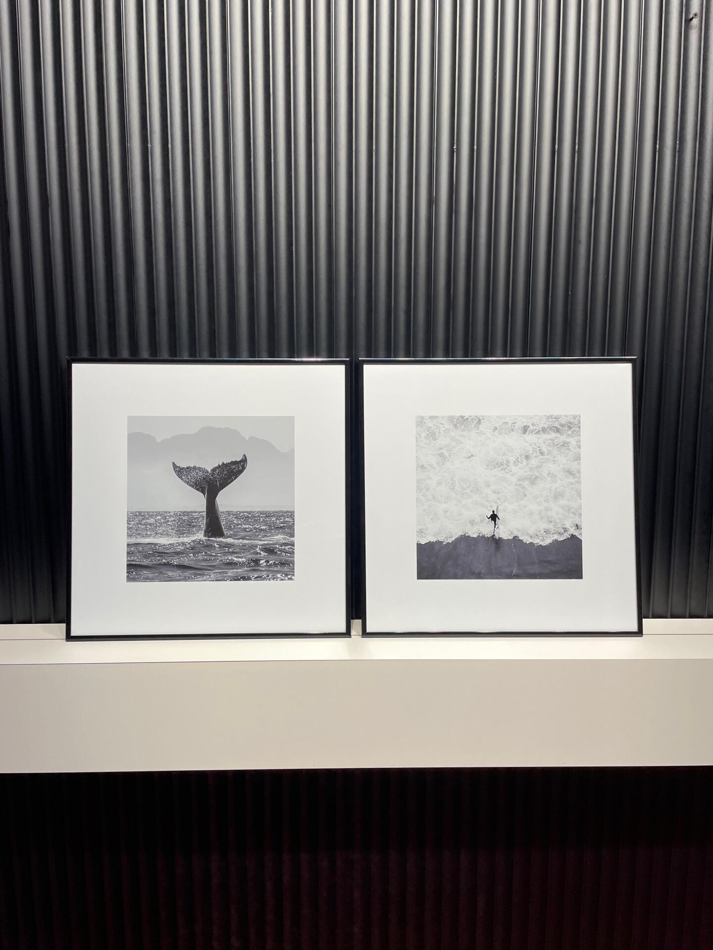 Metal Çerçeveli Camlı Okyanus 2'Li Dekoratif Tablo Seti