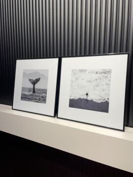 Metal Çerçeveli Camlı Okyanus 2'Li Dekoratif Tablo Seti