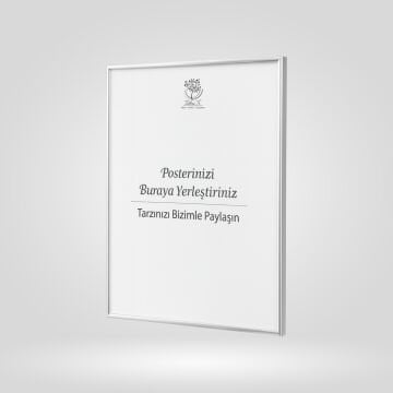 Gümüş Metal Çerçeveli Camlı Boş Çerçeve