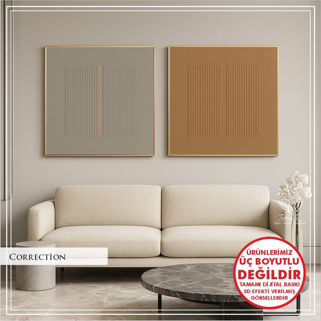 Correction Gri-Sütlükahve İkili Set Tablo