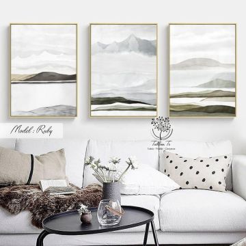 Ruby Üçlü Tablo Siyah - 70x100 CM