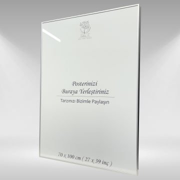 Gümüş Metal Çerçeveli Camlı Boş Çerçeve 70x100 CM - Tekli