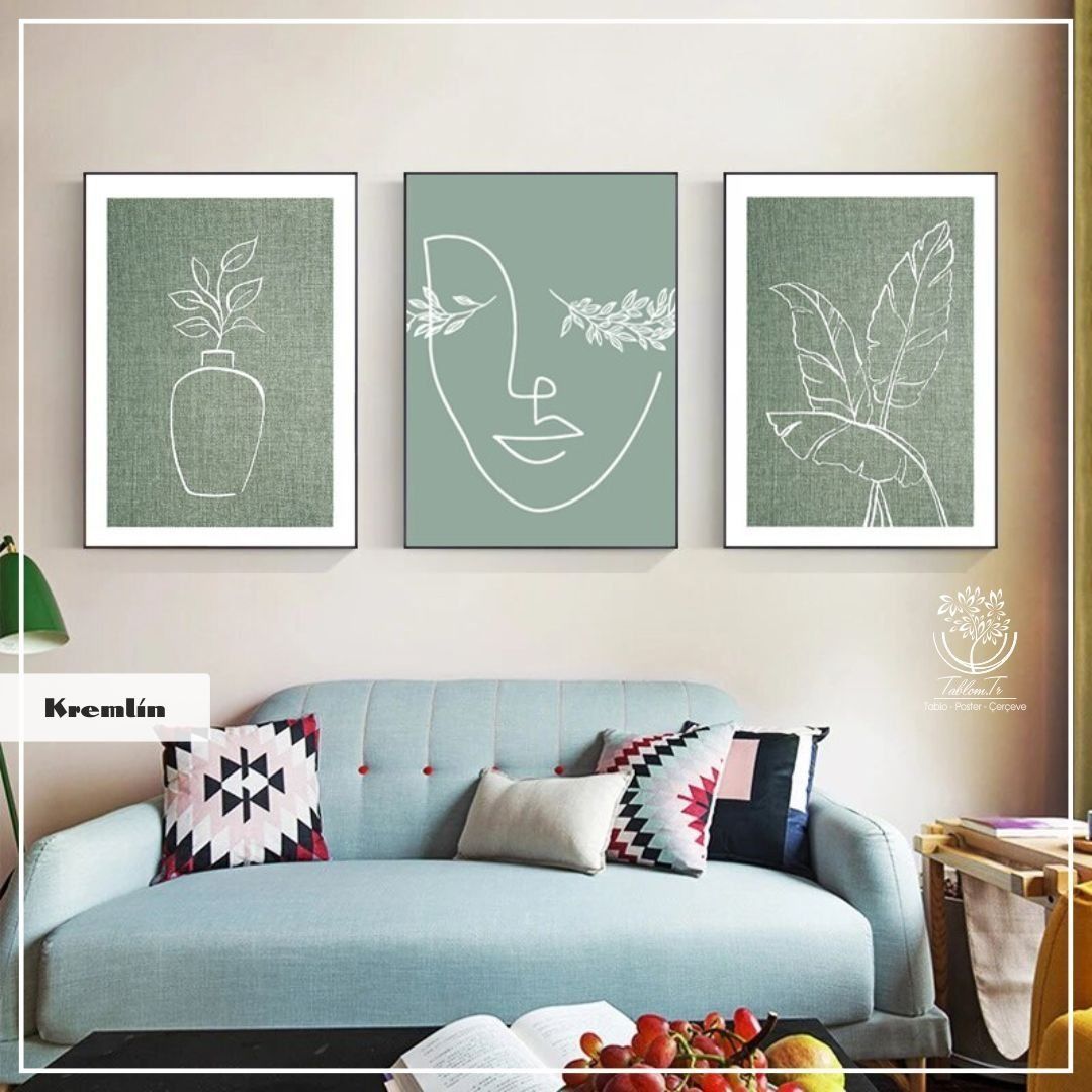 Troika Üçlü Tablo Gümüş - 40x50 CM
