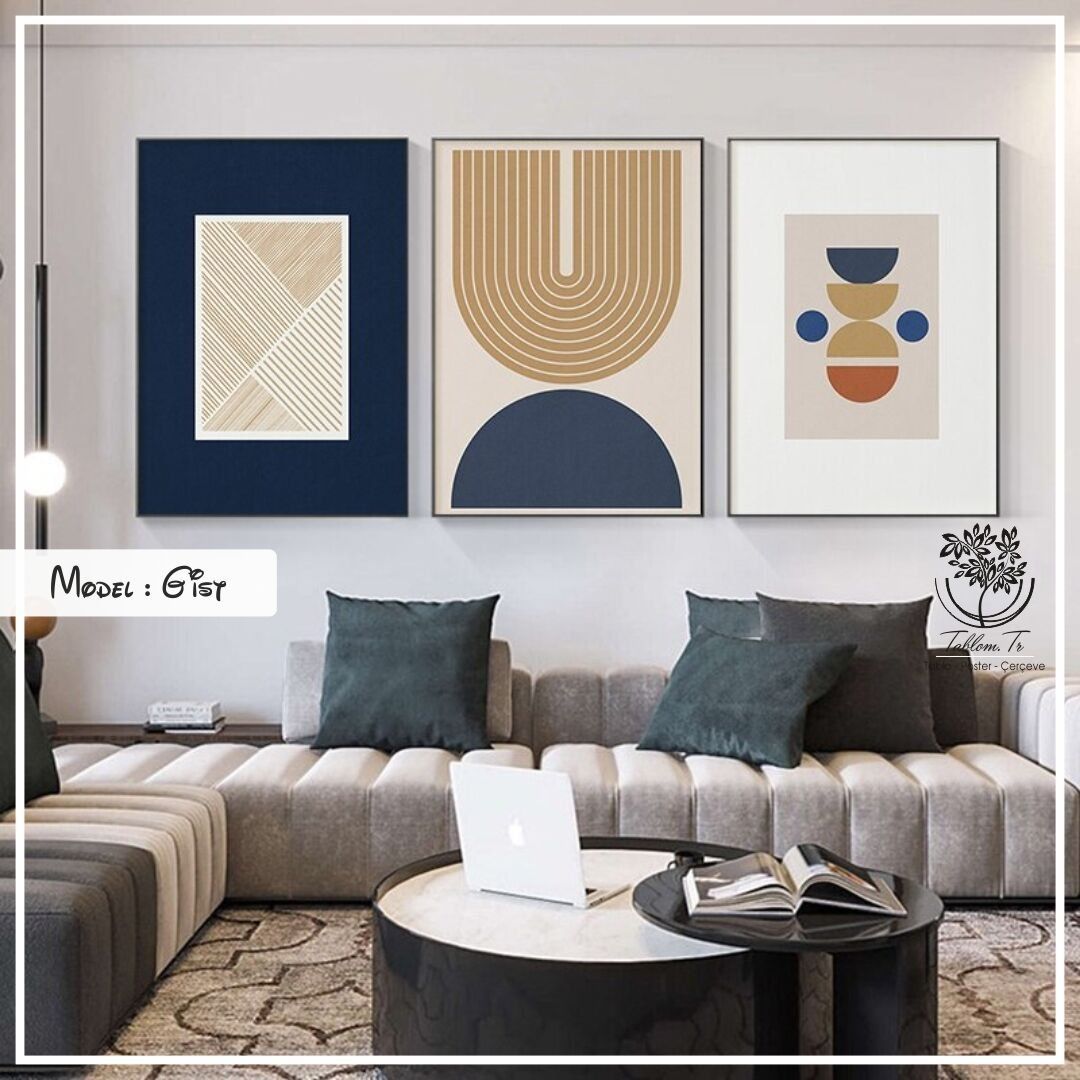 Manbow Üçlü Tablo Siyah - 70x100 CM