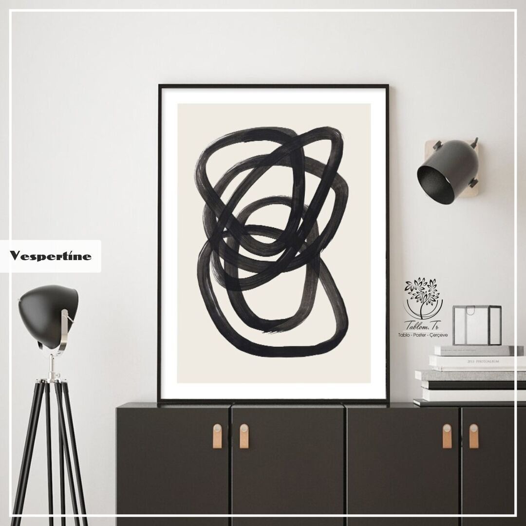 Vespertine Tekli Tablo Siyah - 30x40 CM