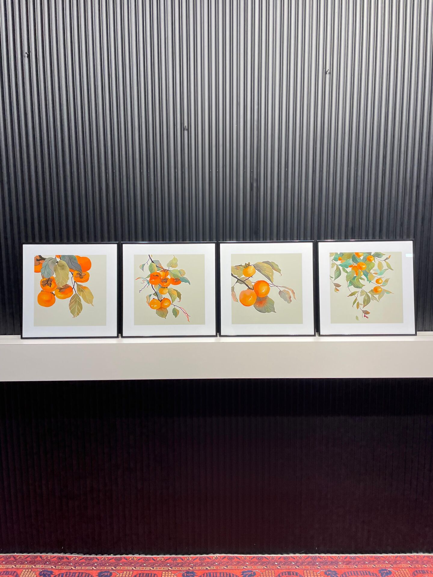 Metal Çerçeveli Camlı Persimmon 4'lü Dekoratif Tablo Seti