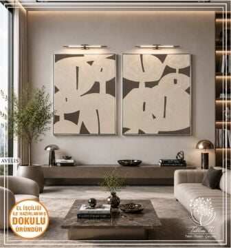 Avelis | El İşçiliği Dokulu Tablo İkili 90x110