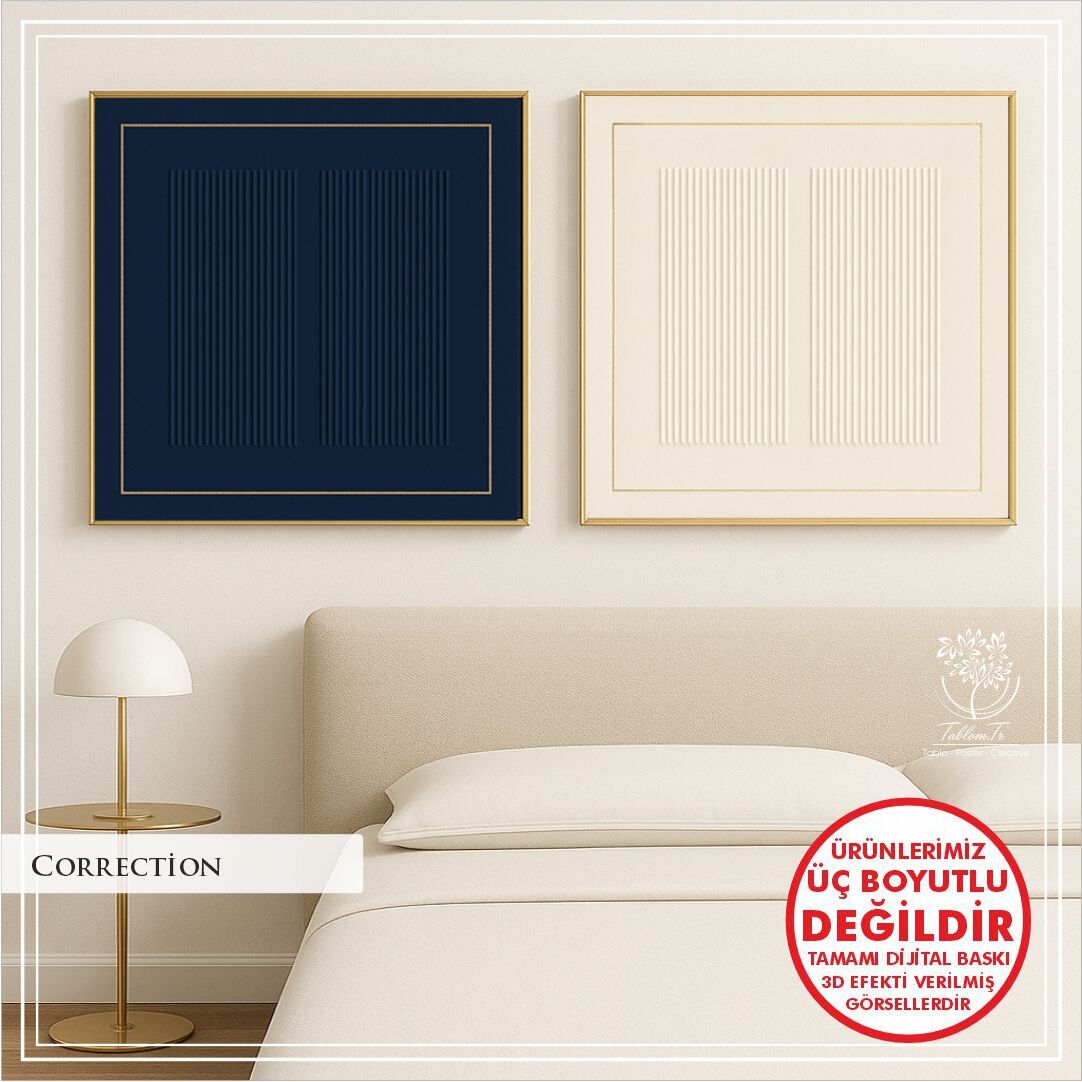 Correction Lacivert-Krem İkili Set Tablo