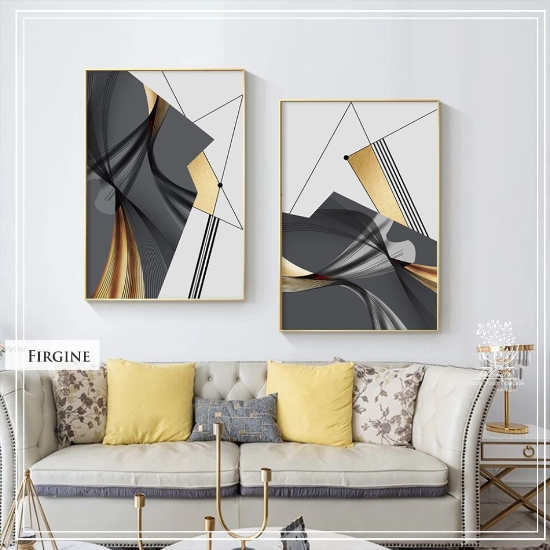 Firgine İkili Set Tablo Siyah - 21x30 CM