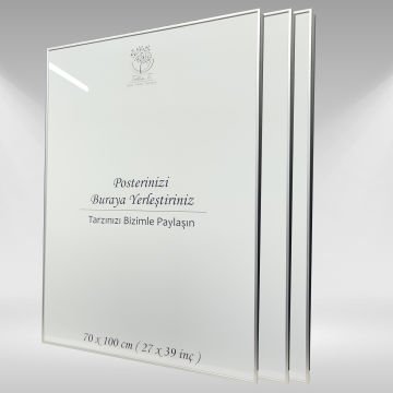Gümüş Metal Çerçeveli Camlı Boş Çerçeve 70x100 CM - Üçlü