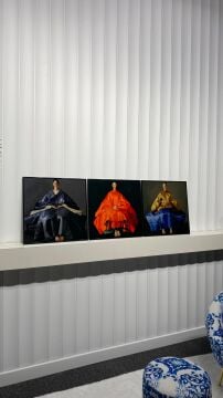 Metal Çerçeveli Gercek Camlı 3'lü Tablo - Asya'nın Işığı