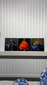 Metal Çerçeveli Gercek Camlı 3'lü Tablo - Asya'nın Işığı