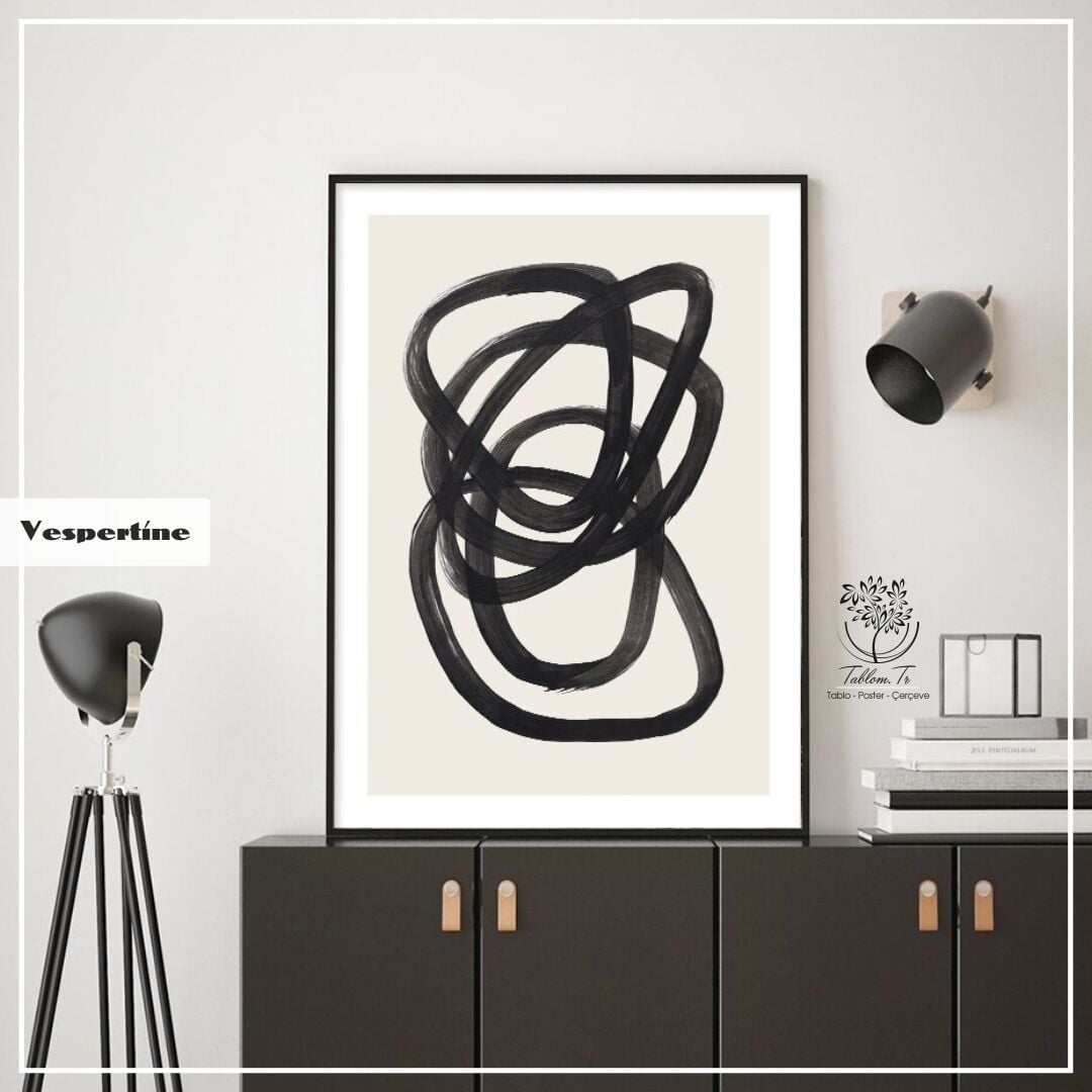 Vespertine Tekli Tablo Siyah - 40x50 CM
