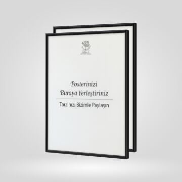 Siyah Metal Çerçeveli Camlı Boş Çerçeve