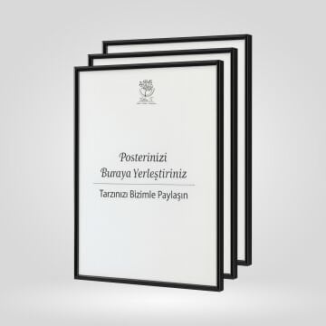 Siyah Metal Çerçeveli Camlı Boş Çerçeve