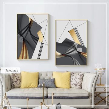 Firgine İkili Set Tablo Gold - 30x40 CM