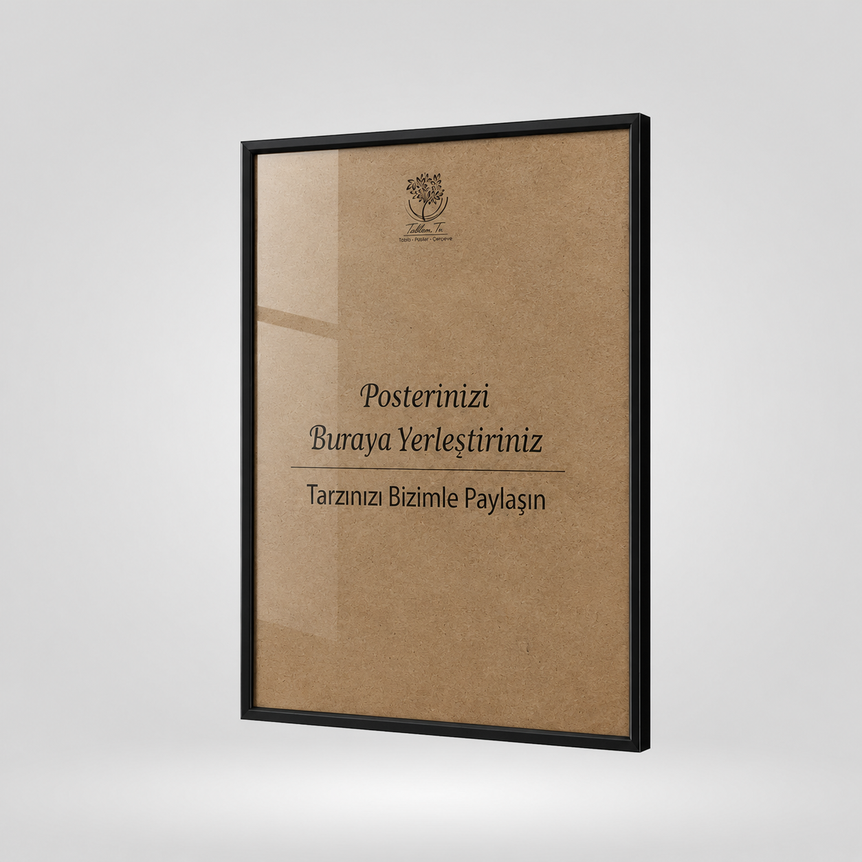 Siyah Metal Çerçeveli Camlı Boş Çerçeve 21x30 CM - Tekli