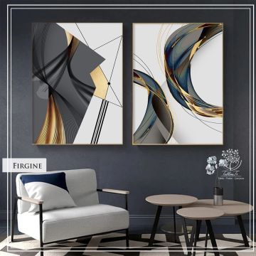 Firgine İkili Set Tablo Gümüş - 30x40 CM