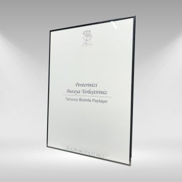Siyah Metal Çerçeveli Camlı Boş Çerçeve 21x30 CM - Tekli