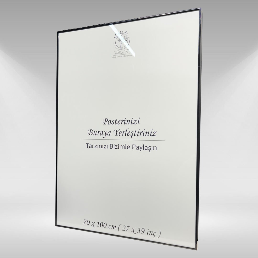 Siyah Metal Çerçeveli Camlı Boş Çerçeve 70x100 CM - Tekli