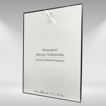 Siyah Metal Çerçeveli Camlı Boş Çerçeve 70x100 CM - Tekli