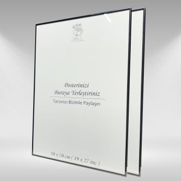 Siyah Metal Çerçeveli Camlı Boş Çerçeve 50x70 CM - İkili