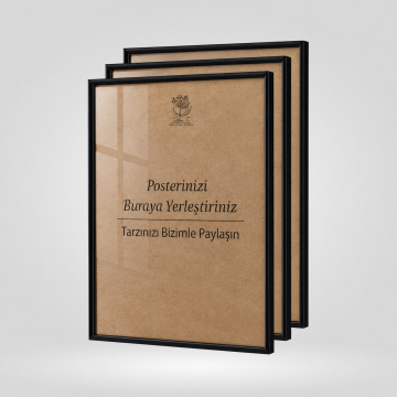 Siyah Metal Çerçeveli Camlı Boş Çerçeve 21x30 CM - Üçlü