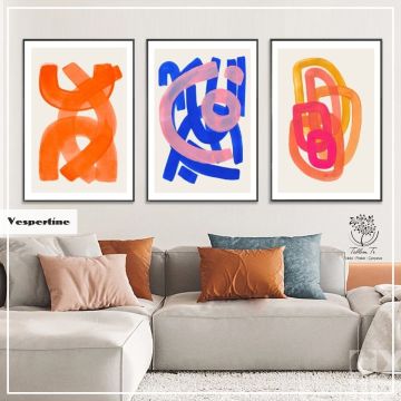 Vespertine Üçlü Tablo Beyaz - 40x50 CM