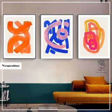 Vespertine Üçlü Tablo Beyaz - 40x50 CM