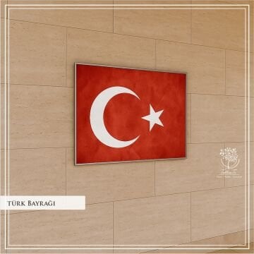 Dijital Baskılı Metal Çerçeceli Camlı Tekli Tablo - Türk Bayrağı
