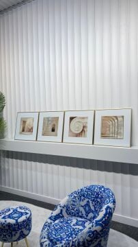 Metal Çerçeveli Camlı 4'lü Dekoratif Tablo Seti - Arkaik