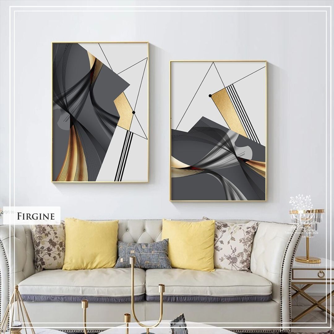 Firgine İkili Set Tablo Siyah - 70x100 CM