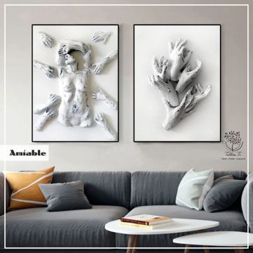 Amiable İkili Tablo Siyah - 30x40 CM