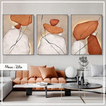 Dita Üçlü Tablo Beyaz - 70x100 CM