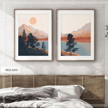 Meladu İkili Set Tablo Gold - 21x30 CM