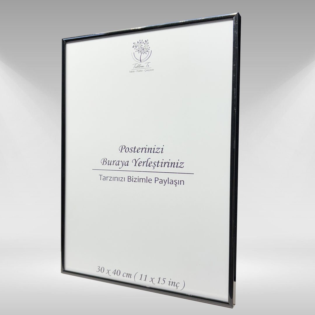 Siyah Metal Çerçeveli Camlı Boş Çerçeve 30x40 CM - Tekli