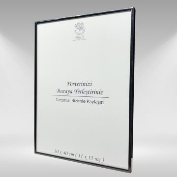 Siyah Metal Çerçeveli Camlı Boş Çerçeve 30x40 CM - Tekli