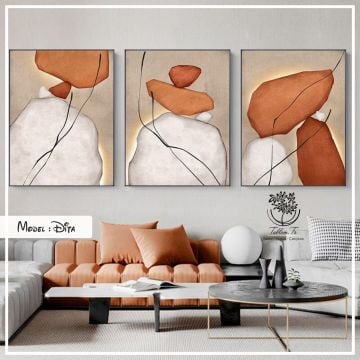 Dita Üçlü Tablo Siyah - 70x100 CM