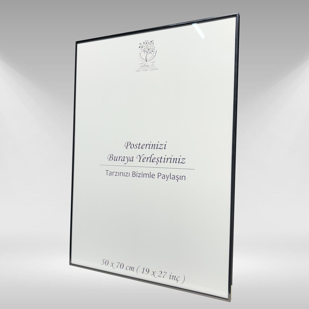 Siyah Metal Çerçeveli Camlı Boş Çerçeve 50x70 CM - Tekli