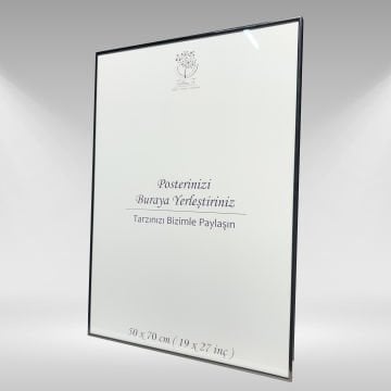 Siyah Metal Çerçeveli Camlı Boş Çerçeve 50x70 CM - Tekli