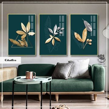 Citatlys Üçlü Tablo Gold - 40x50 CM