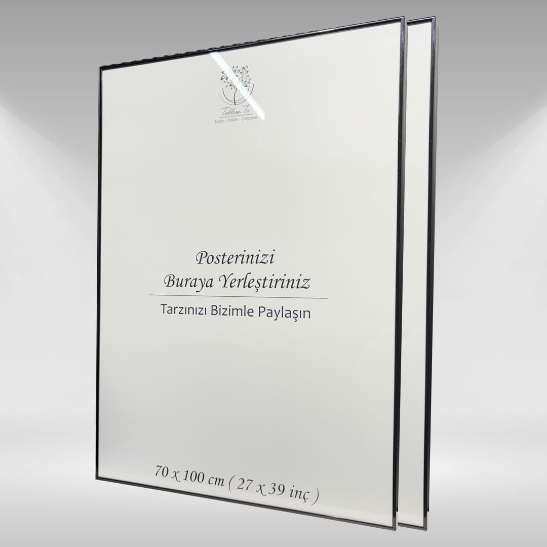 Siyah Metal Çerçeveli Camlı Boş Çerçeve 70x100 CM - İkili