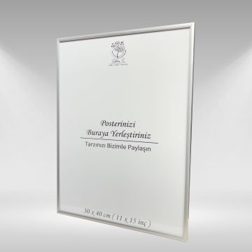 Gümüş Metal Çerçeveli Camlı Boş Çerçeve 30x40 CM - Tekli