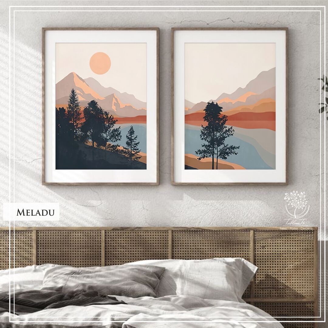 Meladu İkili Set Tablo Gold - 50x70 CM